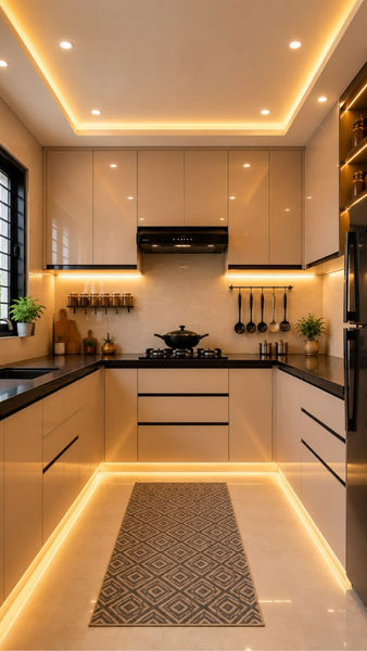 Modular kitchen area design four
